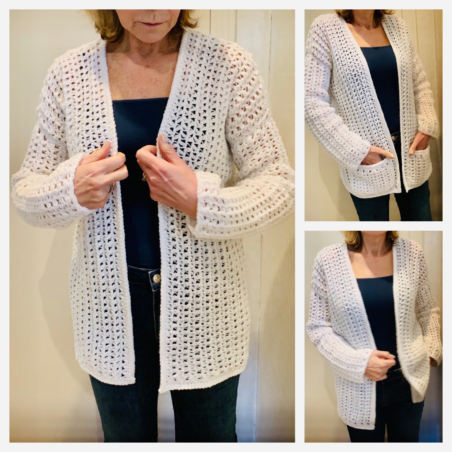 Wrapped in Tiny Chains Cardigan PATTERN English USA Spanish - Etsy