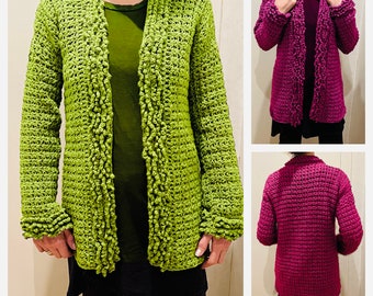 Curly Wurly Cardi, Crochet Cardigan Pattern