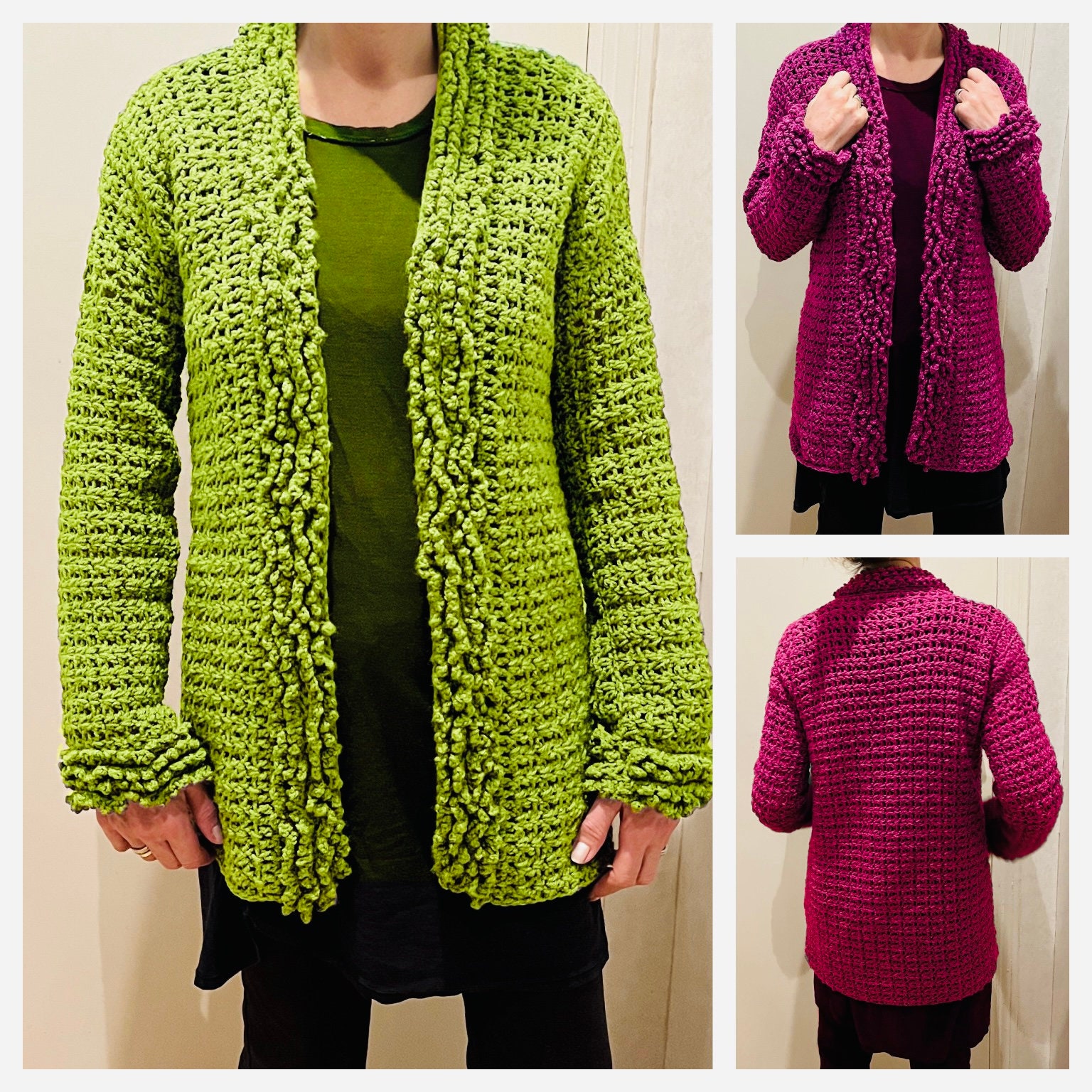 Curly Wurly Cardi Crochet Cardigan Pattern - Etsy