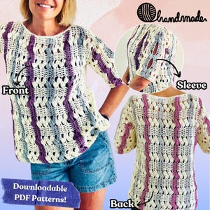 Spring Forward Jumper, Crochet Pattern English USA & Dutch, Crochet Top, Crochet Sweater, Easy Crochet Sweater, Plus Size Crochet Sweater