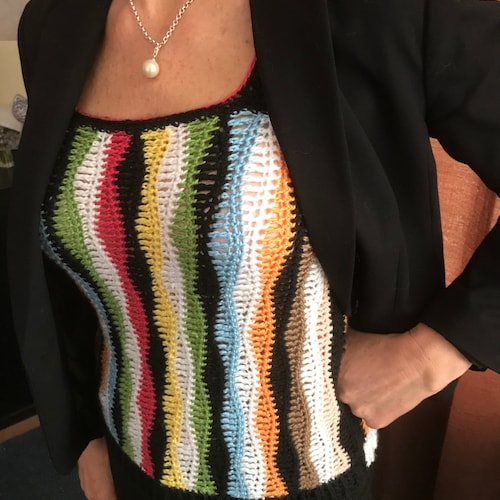 Crochet Pattern sound Waves Sweater 