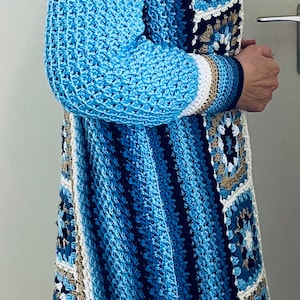 Long Square Affair, Crochet Jacket, English Crochet Pattern USA, and Dutch. image 4