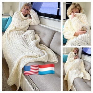 Cozy Couch Sweater, Crochet PATTERN Languages: English US Terms and Dutch, Nederlands