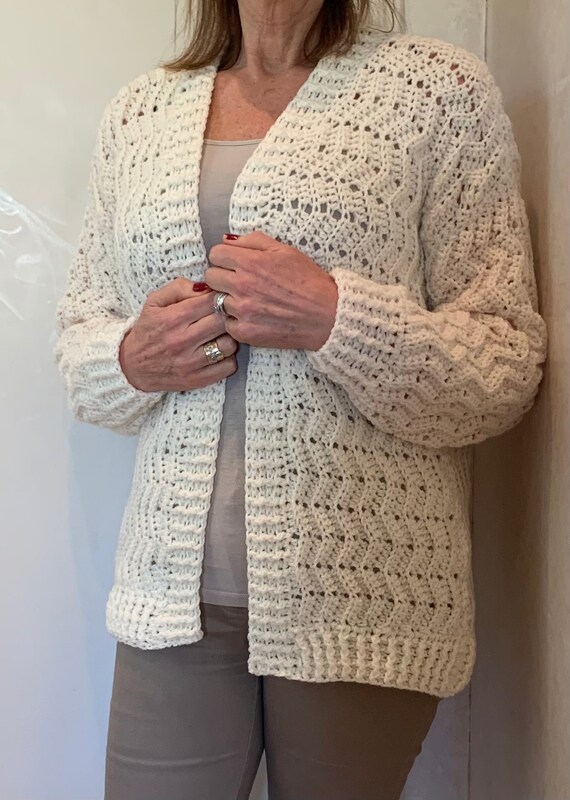 Cozy wonderful Winter White Cardigan Crochet Cardigan - Etsy Ireland