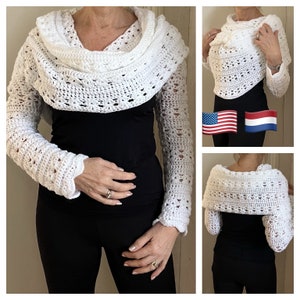 Two Elegant Shawls with Sleeves - Crochet Pattern-English USA and Dutch