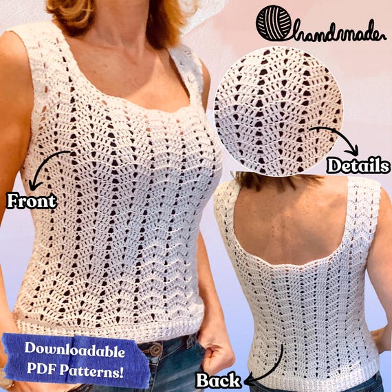 Hip and Hot Summer Top, Crochet Pattern English USA & Dutch