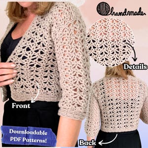 Go With The Flow Bolero, Crochet Pattern English USA & Dutch, Easy Bolero Crochet, Crochet Lace Bolero, Bolero Pattern Digital PDF Download