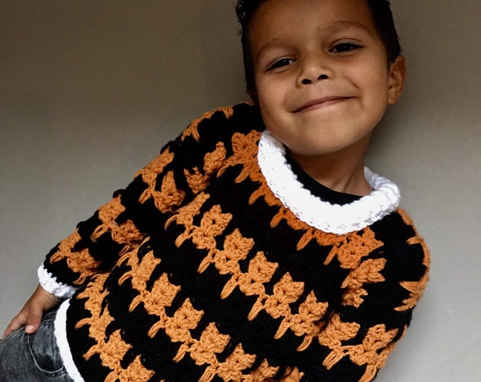Cat stitch sweater for children PATTERN