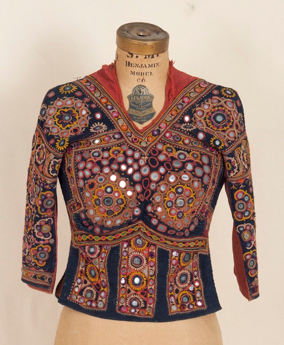 Dazzling Vintage Indian Choli Top with Mirrors and
