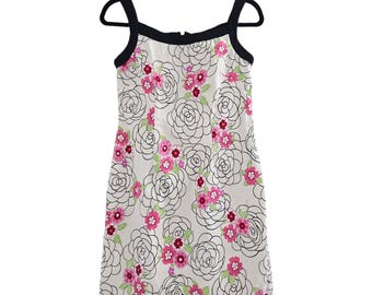 Vintage Y2K Era Cotton Floral Midi Dress Size 6