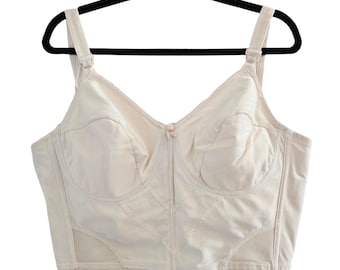 Bustier vintage de los años 60, fabricado en Estados Unidos, color crema, talla 42C, de Nemo Foundations.