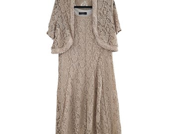 Vintage Y2K 90s Romantic Boho Lace Robbie Bee Dress and Bolero Set