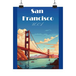 San Francisco Matte Vertical Poster, Wall Art Decor, Travel Gift, Home Office Decoration, Cityscape Print, Vintage Travel Art