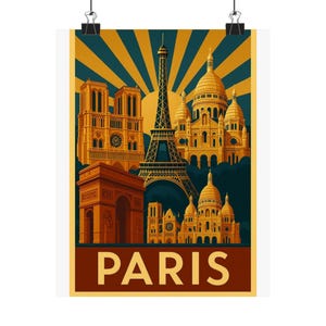 Vintage Paris Matte Vertical Poster, French Wall Art, Home Decor, Gift for Travelers, Parisian Style Decor, Travel Artwork