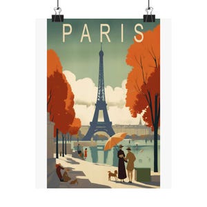 Paris Vintage Wall Art, Matte Vertical Posters, Eiffel Tower Decor, Home Wall Art, Unique Gift for Travelers, Parisian Aesthetic
