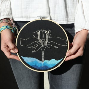 Botanical embroidery hoop art|Landscape embroidery art|Floral embroidery|boho embroidery|Southwestern Decor art|Modern fiber art