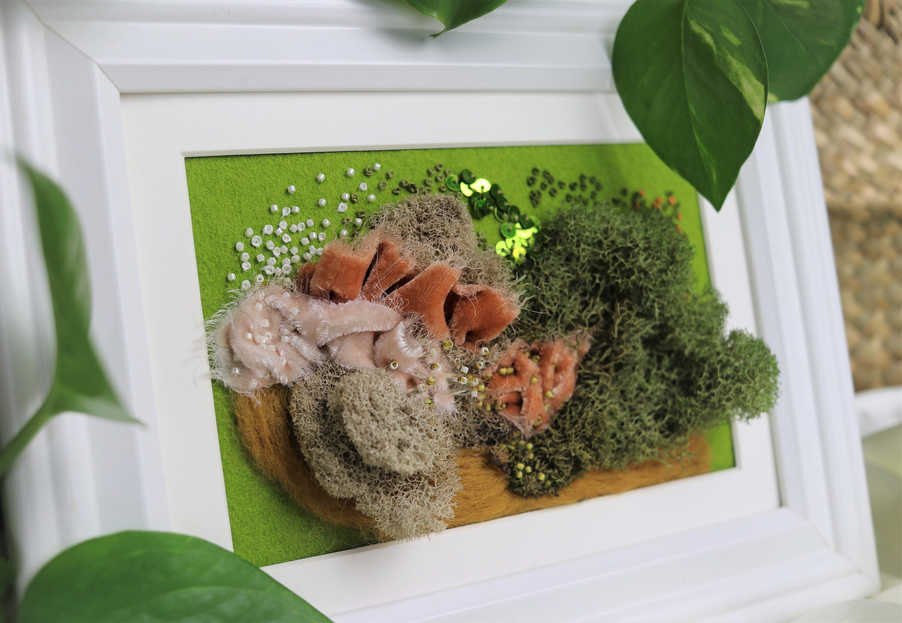Framed Magic Moss embroidery art preserved moss embroidery Etsy