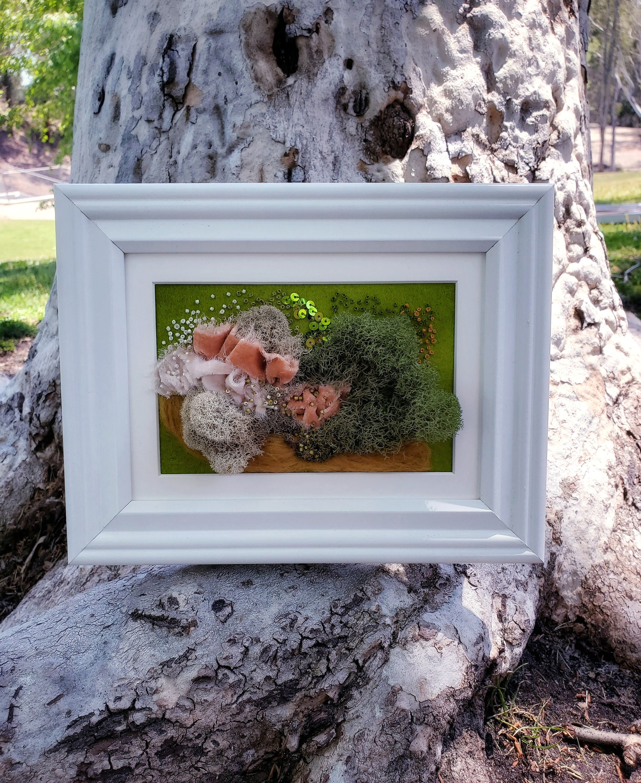 Framed Magic Moss embroidery art preserved moss embroidery Etsy