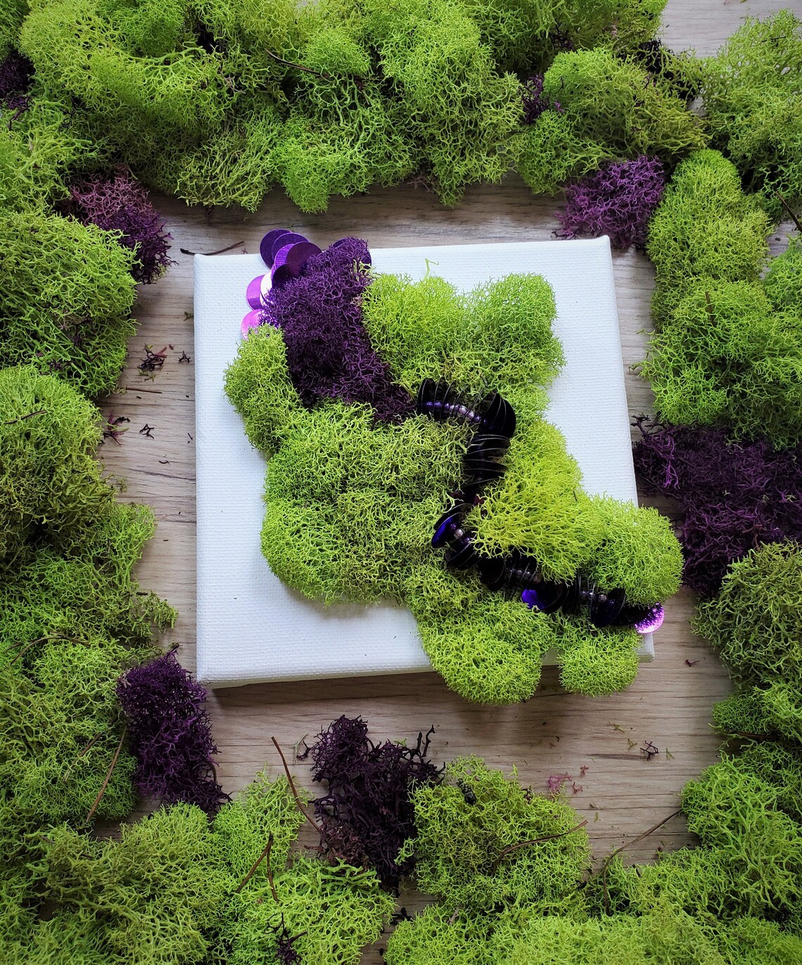 Abstract Moss Embroidery Artwork Preserved Moss and Etsy