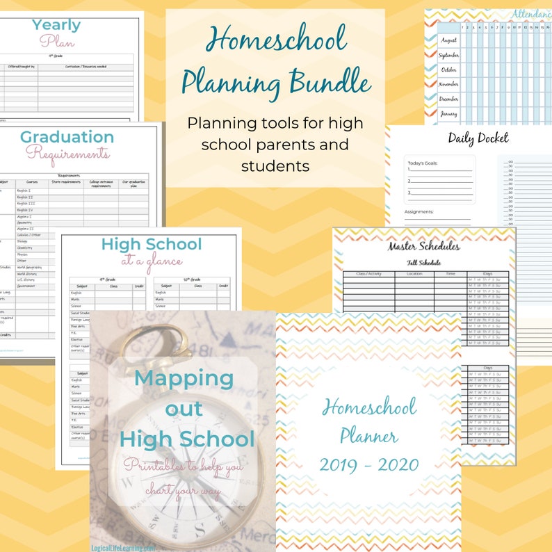 Printable Homeschool Coming up with Deal / Homeschool Planner / Substantial University Mapping Applications picture relating to Printable Homeschool Planner referred to as Printable Homeschool Coming up with Package deal / Homeschool Planner / Higher Faculty Mapping Applications