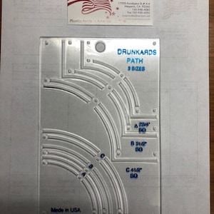 Quilting Template Set 9 PCs. 1/16&quot; Acrylic Made in the USA