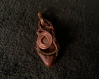 Wire Wrapped Petrified Wood Pendant