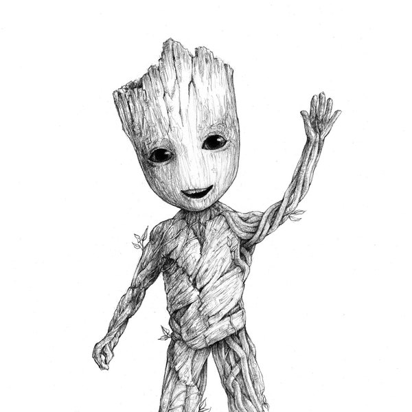 A4 Baby Groot Poster. Marvel Studios Guardians of the Galaxy 2 Tribute.