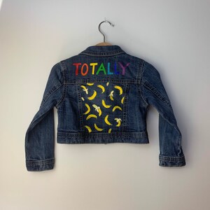 Totally Bananas Upcycled Jean Jacket Size 3T
