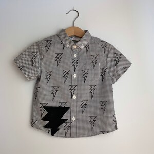 Upcycled Lightening Bolt Poplin Top 18-24mo