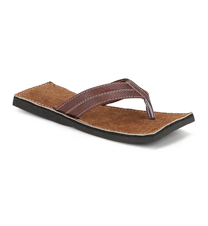 Brown suede leather flat casual sandals for Men Express Shipping Sizes 6-13 US