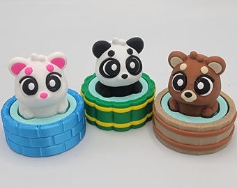 Bear Hot Spring Clicker Toys • Polar Bear Panda Brown Bear • Stress Relief Fidgets • Animal Desk Clickers • Sensory Gifts