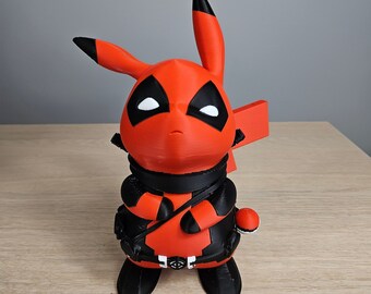 Pikapool 3D Printed Figurine - Pikachu Deadpool Mashup