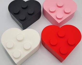3D Printed Heart Bricks • Buildable Love Blocks • Valentine Decor • Modular Heart Toy