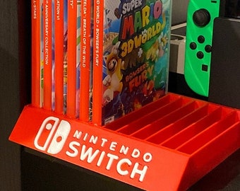 Nintendo Switch Game Case Organizer - Fits up to 12 Games - Raised Lettering - 3D Printed Switch Game Cartidge Case Holder Unique Home Décor