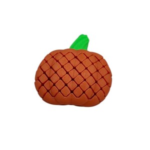 K&ouml;nnte beinhalten: Ein 3D-gedruckter K&uuml;rbis mit strukturierter Oberfl&auml;che und gr&uuml;nem Stiel. Der K&uuml;rbis hat eine warme orange Farbe und ein gitterartiges Muster auf seiner Oberfl&auml;che. Dieser Dekorationsartikel ist perfekt f&uuml;r Herbst und Halloween.