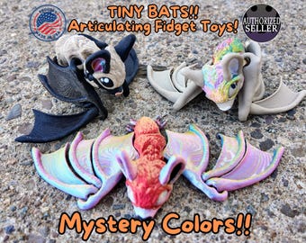 7" Tiny Bat Articulating Fidget Toy - Halloween-Themed Decor - Desktop Fidget - Joints Articulate - ADHD, Stress, Anxiety Relief