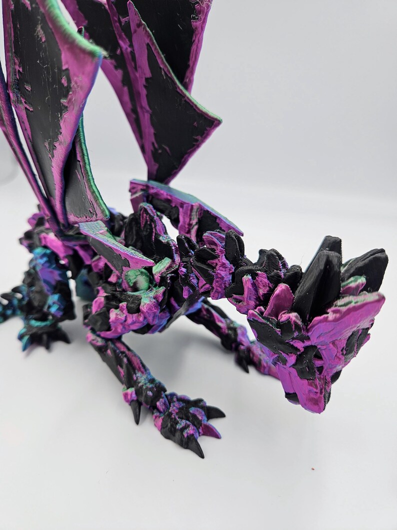 Great Stone Winged Dragon - Articulating Dragon Fidget Toys - Stress Anxiety Relief, ADHD - Large Adult Dragons image 3