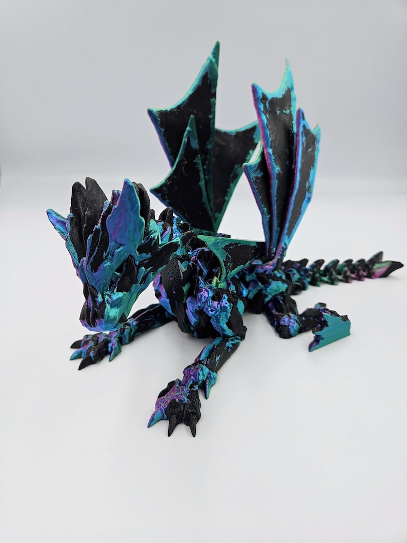 Great Stone Winged Dragon - Articulating Dragon Fidget Toys - Stress Anxiety Relief, ADHD - Large Adult Dragons image 6