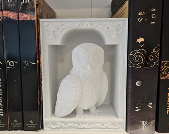 Owl Fantasy Bookend | 3D Printed Book Nook Decor | Unique Owl Lover Gift | Mystical Library Shelf Art | Fantasy Home Decoration