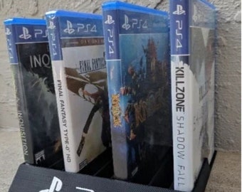 PlayStation 4 and 5 Game Case Holders - Fits Up to 10 Games - Sony PS4 and PS5 Video Game Case Holder Game Organizer Tray Unique Home Décor