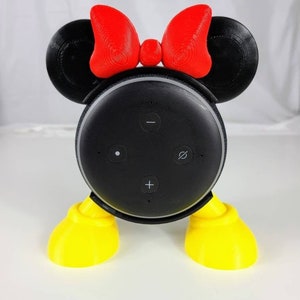 Supporto ispirato a Topolino e Minnie per altoparlante per casa intelligente Amazon Echo Dot di terza generazione - Decorazione domestica unica - Supporto per altoparlante, supporto Echo Dot
