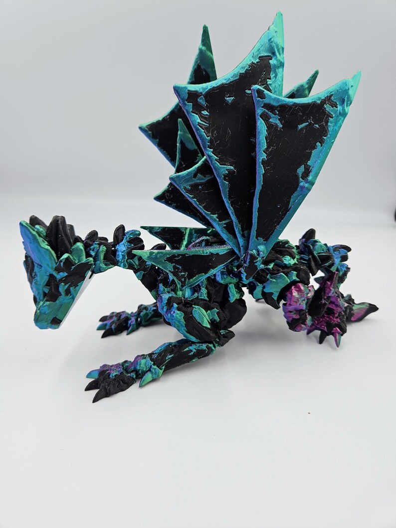Great Stone Winged Dragon - Articulating Dragon Fidget Toys - Stress Anxiety Relief, ADHD - Large Adult Dragons image 4