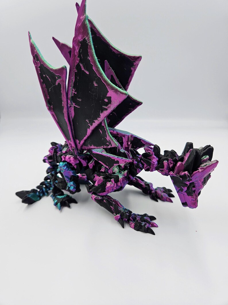 Great Stone Winged Dragon - Articulating Dragon Fidget Toys - Stress Anxiety Relief, ADHD - Large Adult Dragons image 2