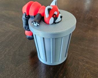 Trash Panda Articulating Fidget Toy - Includes Trash Can and Lid - ADHD, Autism, Relief Anxiety - Articulated Joints for Kids and Adults