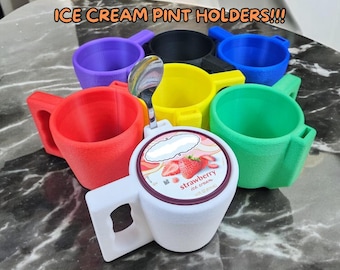 Suporte para caneca de sorvete com compartimento para colher - Pega confortável, 7 cores, textura felpuda