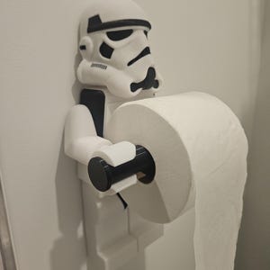 Porte-papier hygiénique sur le thème Storm Trooper de Brick Man - Accessoires de salle de bain pour enfants - Décoration unique - Support mural DIY