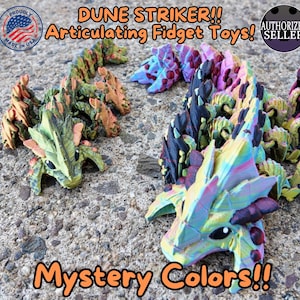Dune Striker Articulating Fidget Toy - Dragon Series - Articulated Joints - Mystery Colors Various Sizes - ADHD, Stress, Anxiety Relief Toys
