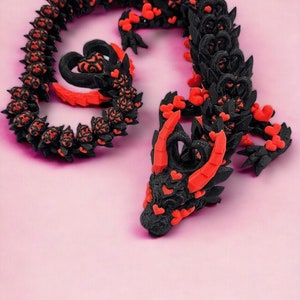 Heart Dragon By Cinderwing3D - Valentijnsdagcadeau voor haar - Knikkende draak fidgetspeelgoed met speciaal hartontwerp - cadeau voor hem afbeelding 6