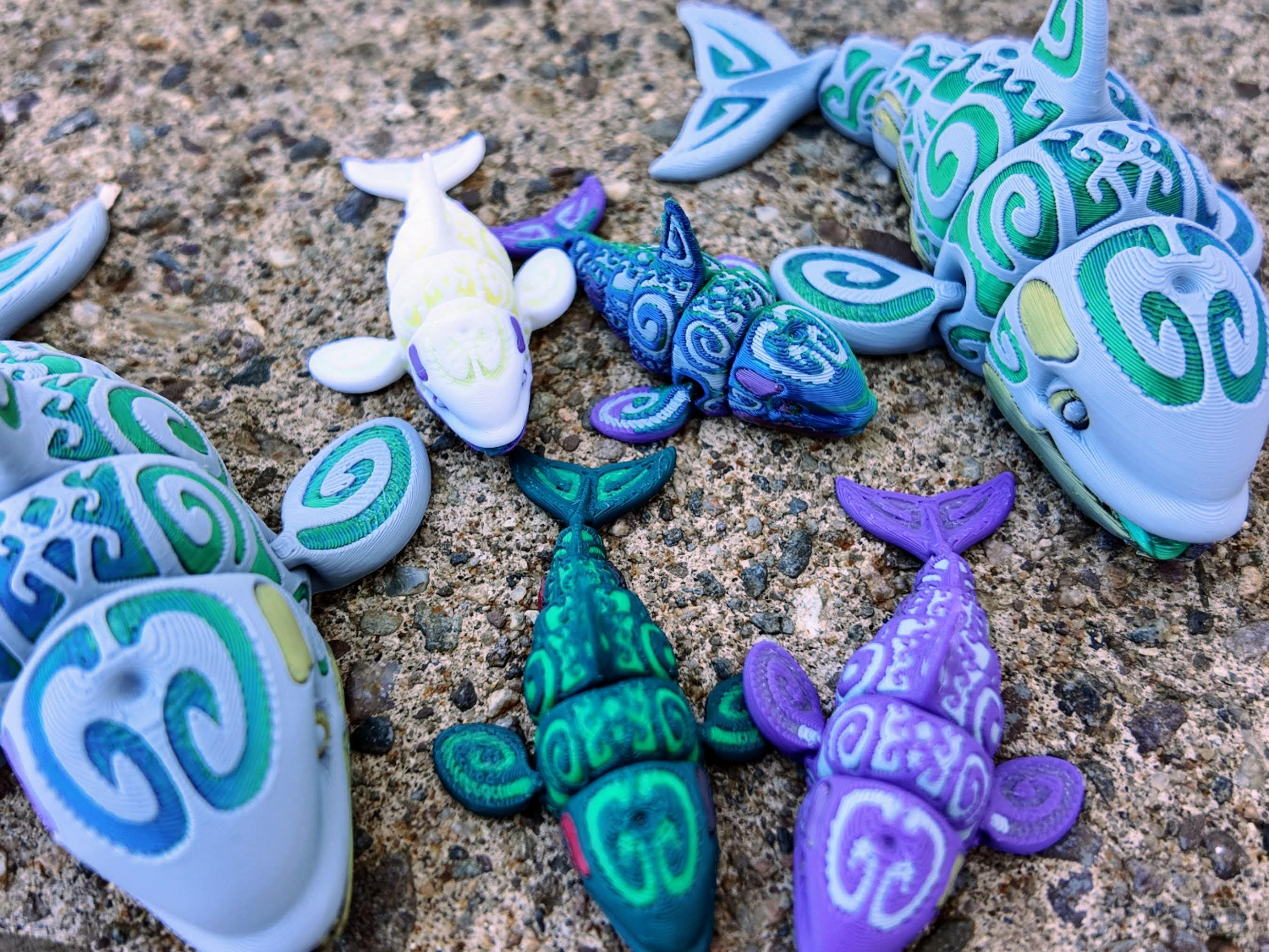 Tattooed Orca Articulating Fidget Toy - Mystery Colors - Joints ...