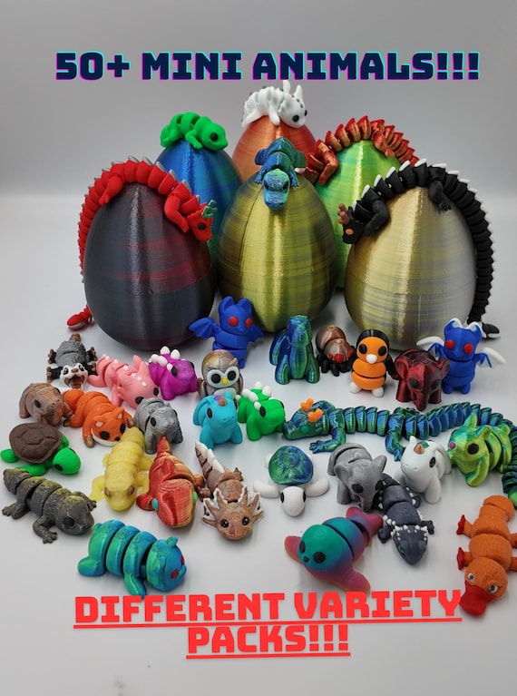 Mini Animal Mystery Pack | 3D Printed Articulating Figurines 10 Pieces